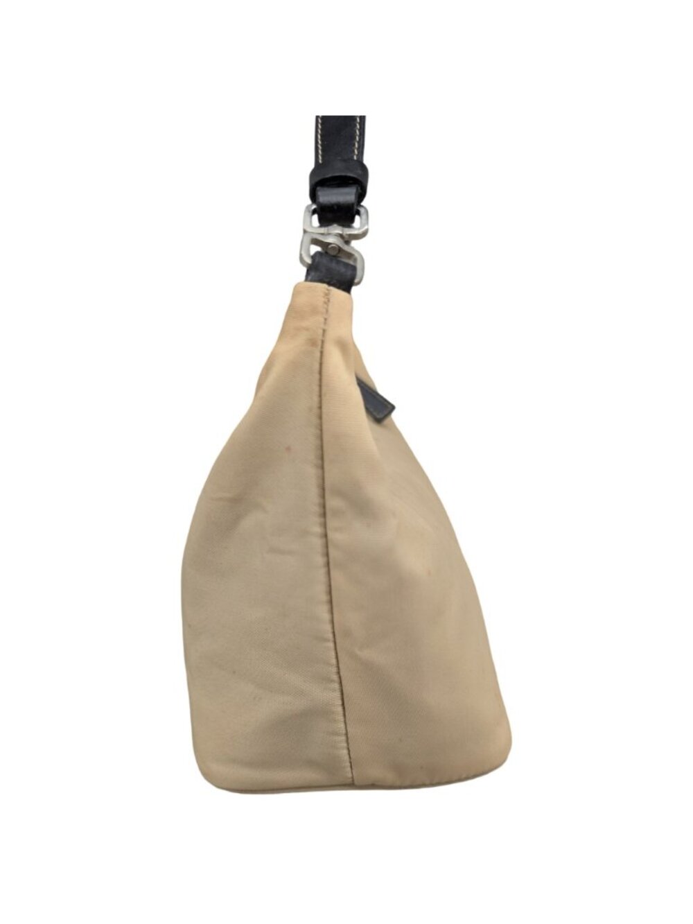 Vtg Prada Tessuto Sirio Mini Shoulder Bag Beige Nylon BR1267 Y2K Hobo Purse - Picture 3 of 13